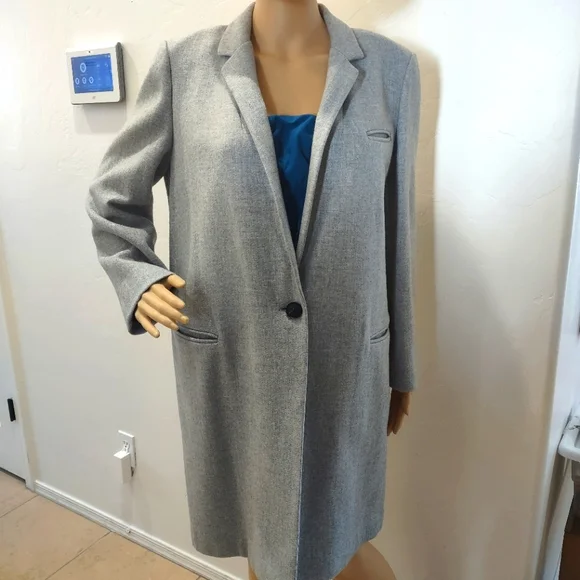 Lafayette Gray wool coat jacket medium NEW - Picture 1 of 6